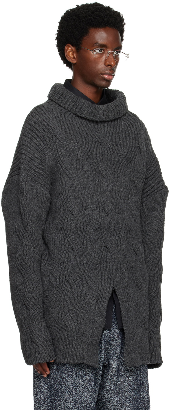 KOZABURO Gray Vented Sweater