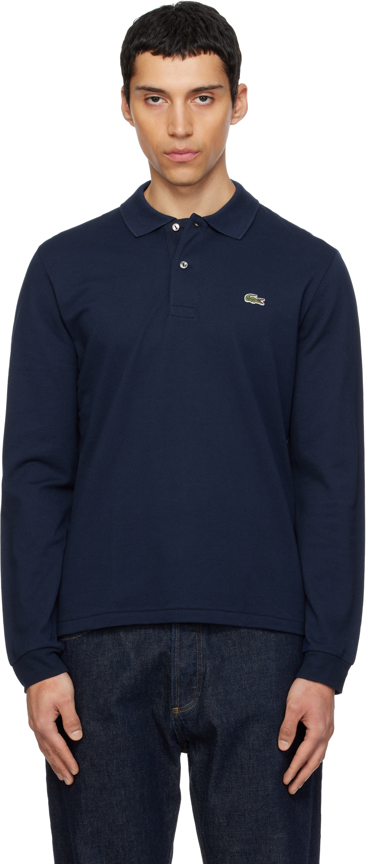 Lacoste Navy Classic Fit Long Sleeve L.12.12 Polo