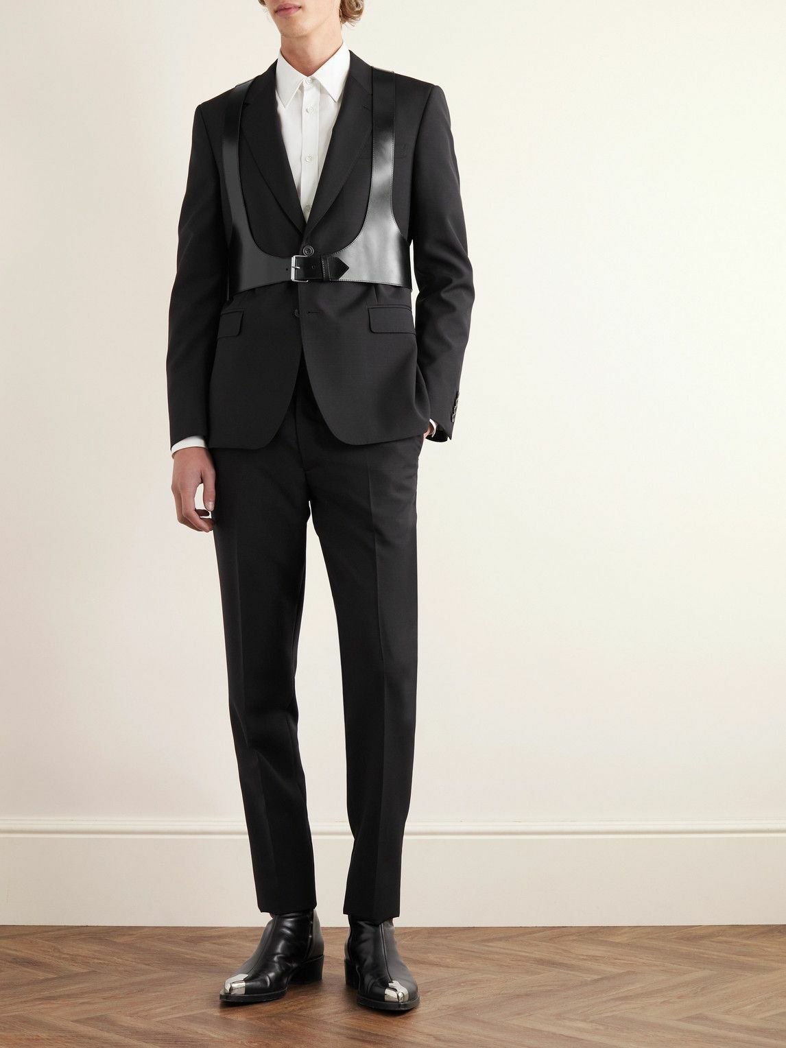 Alexander McQueen - Glossed-Leather Harness Belt - Black Alexander