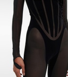Wolford - x Mugler Flock Shaping paneled catsuit