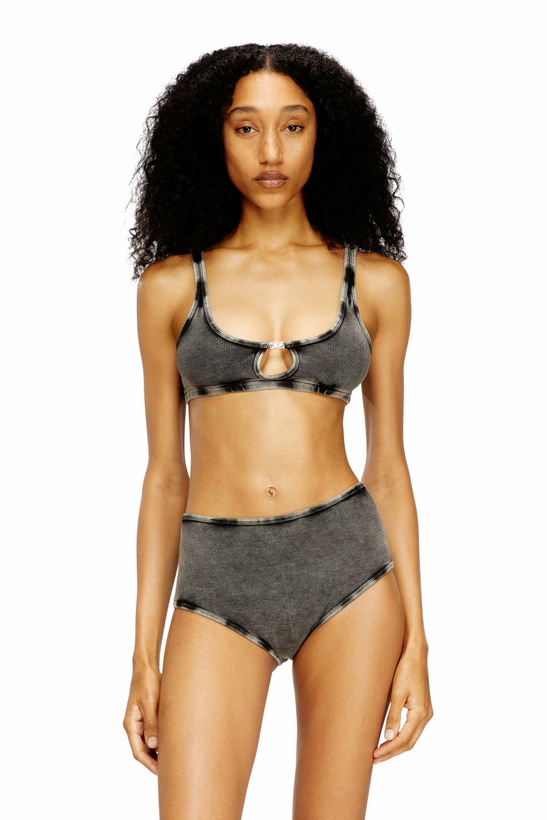 Photo: Diesel Bralette cotton rib with jewel Oval D - Bras Womens in Grey