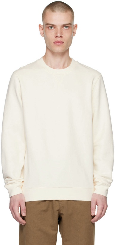 Photo: Sunspel Off-White Cotton Sweatshirt