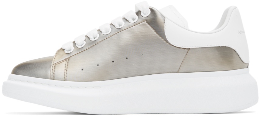 Alexander Mcqueen Oversized Leather Sneakers In White/gold | ModeSens