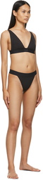 SKIMS Black Cotton Rib Thong