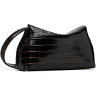 TOTEME Brown T-Lock Croco-Embossed Clutch