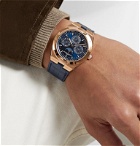 Vacheron Constantin - Overseas Perpetual Calendar Ultra-Thin Automatic 41.5mm 18-Karat Pink Gold and Alligator Watch, Ref. No. 4300V/000R-B509 - Blue