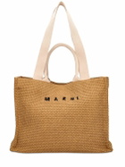 MARNI - Large Logo Raffia Effect Tote Bag
