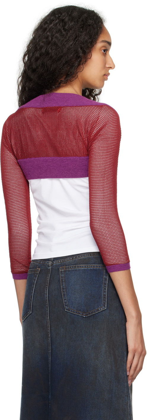 Eckhaus Latta Red & Purple Twyla Cardigan