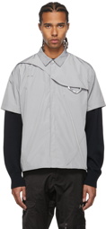 HELIOT EMIL Grey Taffeta Carabiner Shirt