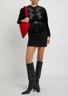 Isabel Marant Pietra Stud-embellished Velvet Jacket Black