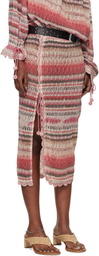 Isabel Marant Pink Noryane Cotton Sunrise Net Midi Skirt