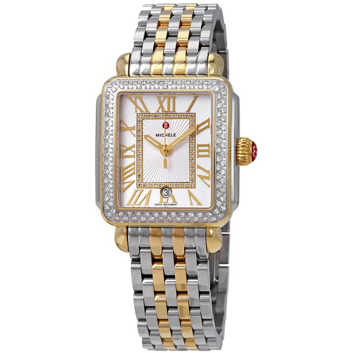 Photo: Michele Deco Madison Silver Sunray Dial Ladies Two Tone Watch MWW06T000144