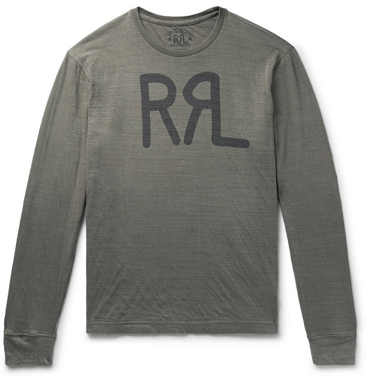 Photo: RRL - Logo-Print Mélange Cotton-Jersey T-Shirt - Men - Gray