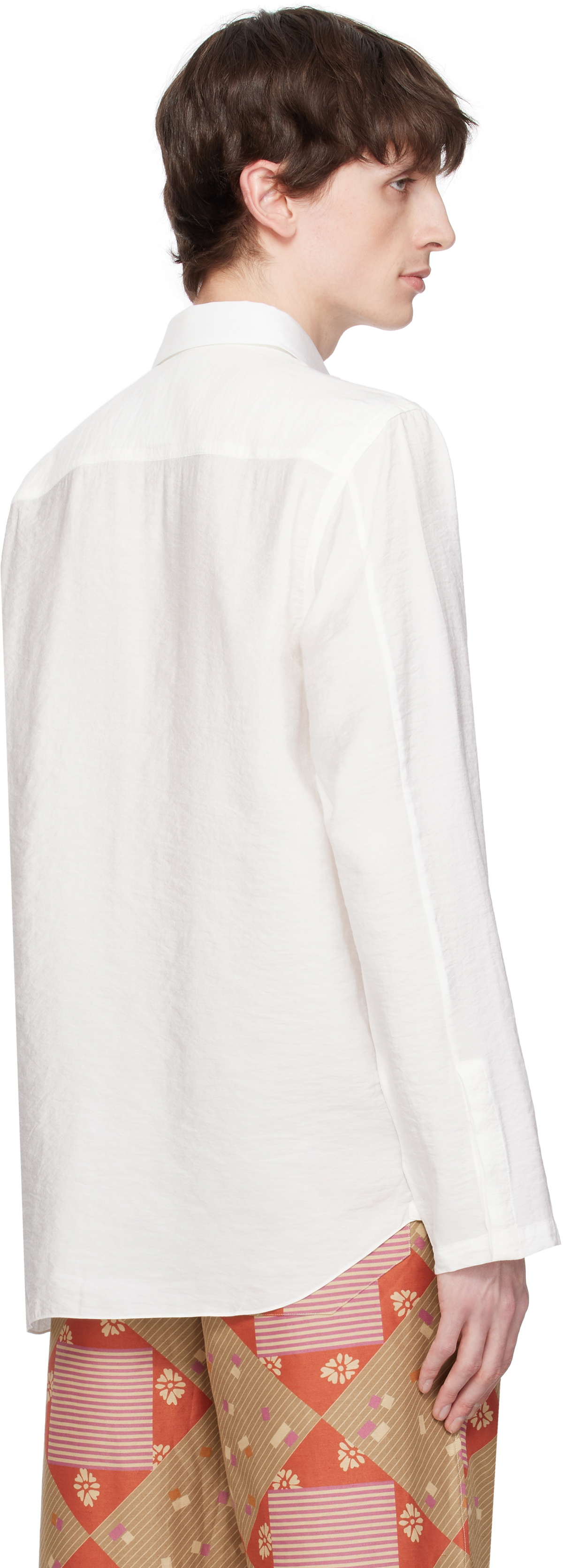 RANRA Off-White Maker Gauze Modal Poly Classic Shirt