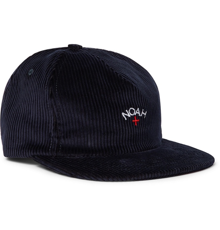 Photo: Noah - Logo-Embroidered Cotton-Corduroy Baseball Cap - Blue