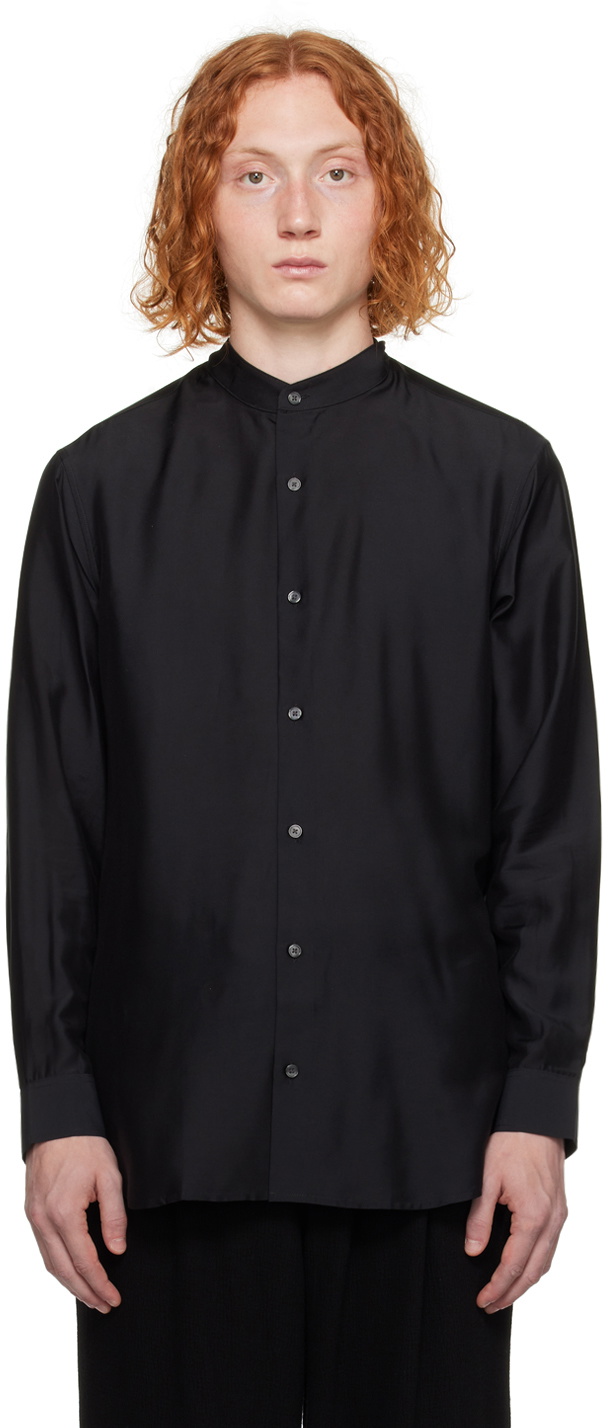 Emporio Armani Black Band Collar Shirt