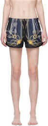 Versace Underwear Blue Nautical Swim Shorts