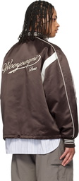 WOOYOUNGMI Brown Logo Baseball Bomber Jacket