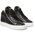 Giuseppe Zanotti - Logoball Croc-Effect Leather High-Top Sneakers - Men - Black