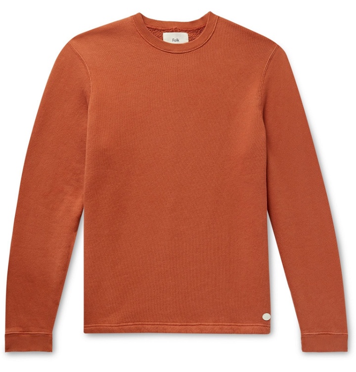 Photo: Folk - Loopback Cotton-Jersey Sweatshirt - Orange