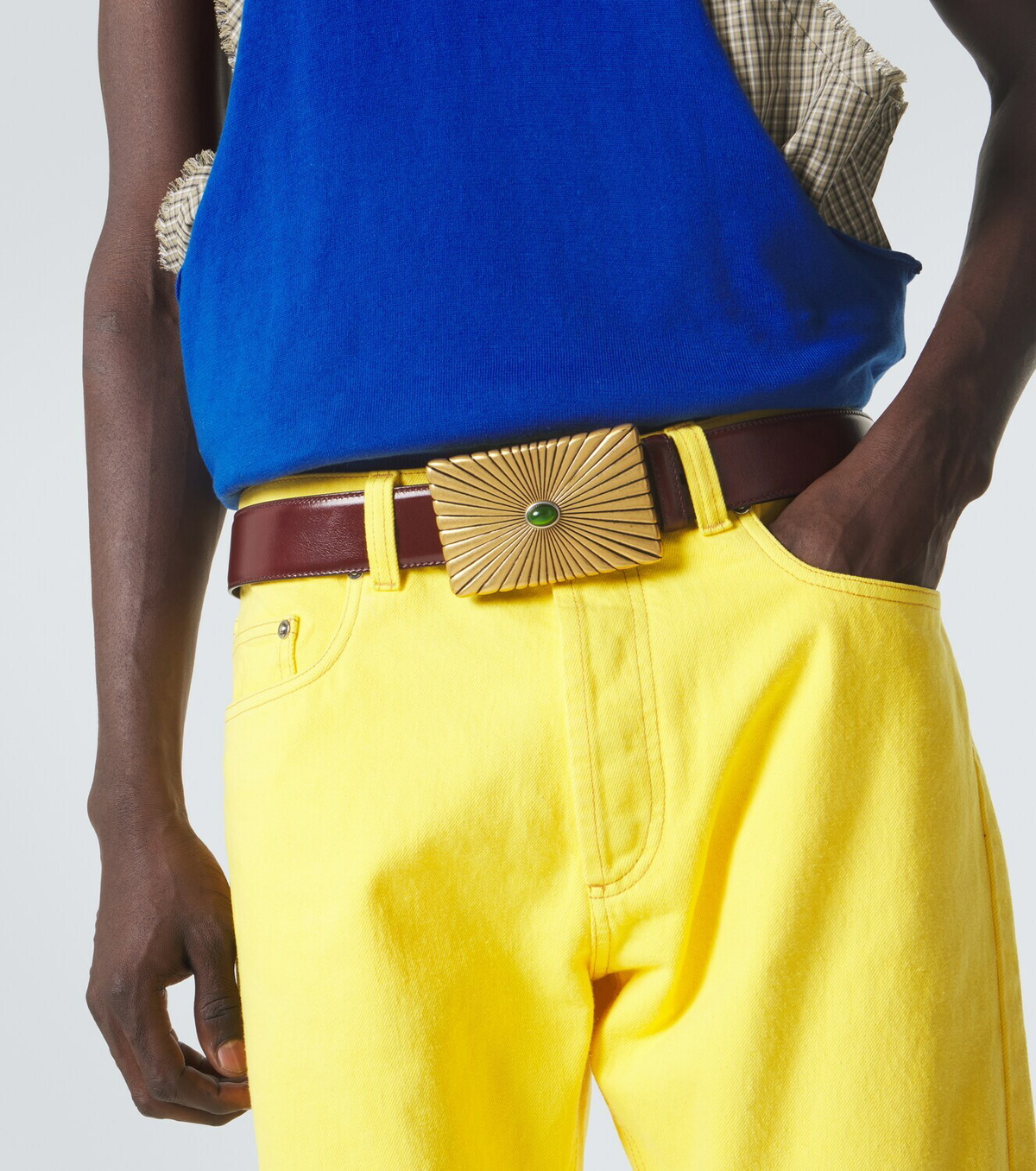 Versace Embellished leather belt