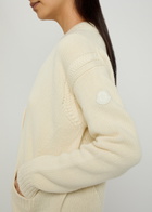 Moncler Wool and Cashmere-blend Cardigan Natural