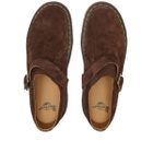 Dr. Martens Isham Buckle Mule in Dark Brown Suede