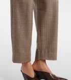 Blazé Milano Glassy checked virgin wool straight pants