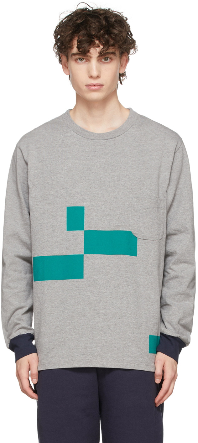 Nanamica Grey L/S Graphic T-Shirt Nanamica