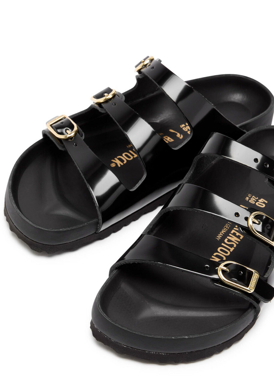 Birkenstock Florida Patent Leather Sliders Black