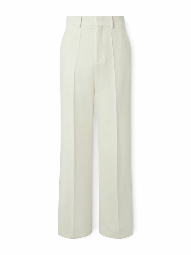 Photo: Valentino Garavani - Wide-Leg Wool-Twill Trousers - White
