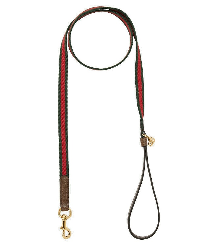 Photo: Gucci - Web Stripe XS faux leather dog leash