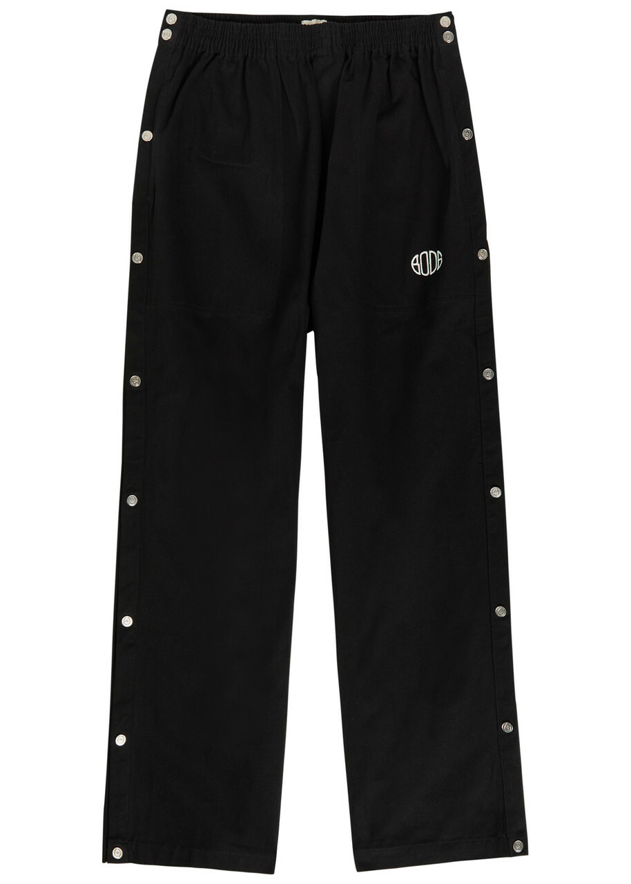 Bode Tear-away Straight-leg Twill Track Pants Black