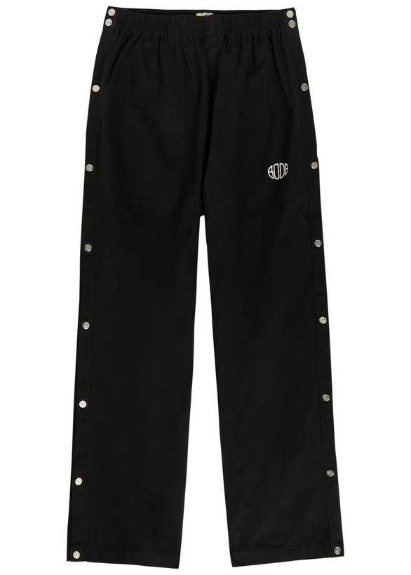 Photo: Bode Tear-away Straight-leg Twill Track Pants Black