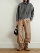 Givenchy - Tapered Appliquéd Logo-Jacquard Cotton-Blend Twill Trousers - Neutrals