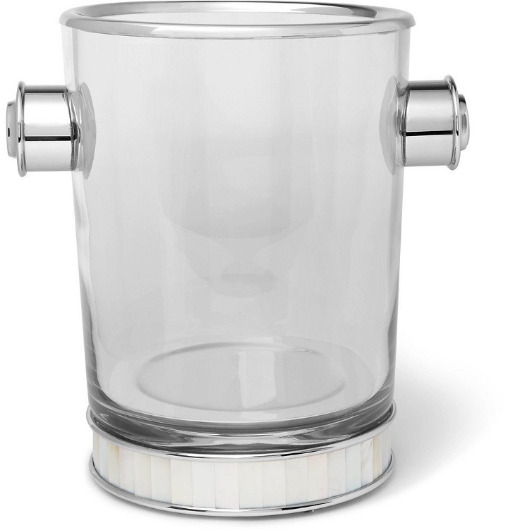 Photo: Lorenzi Milano - Glass, Silver-Tone and Mother-of-Pearl Champagne Bucket - Clear