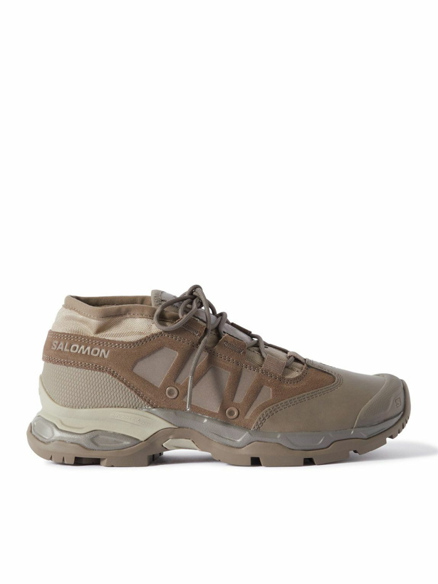 Photo: Salomon - Jungle Ultra Low Advanced Leather, Suede and Mesh Sneakers - Brown