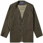 Comme des Garçons Homme Men's Nylon Liner Zip Jacket in Khaki