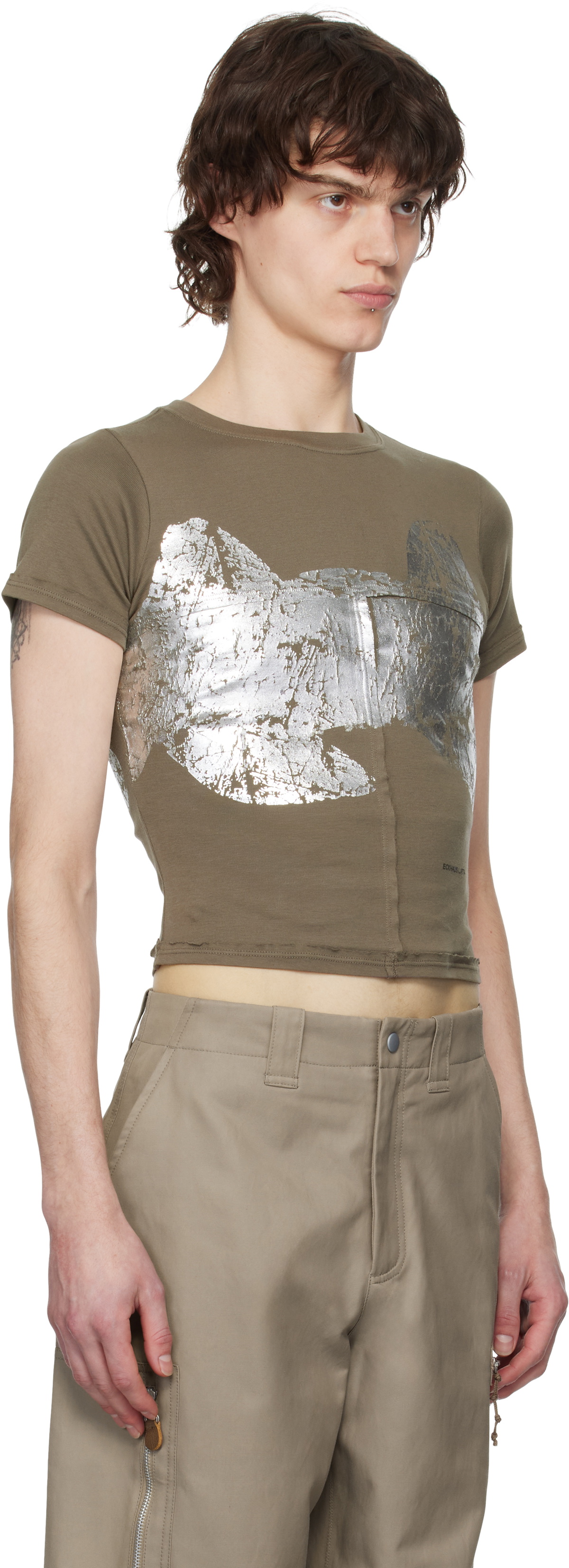 Eckhaus Latta Taupe Lapped Baby T-shirt