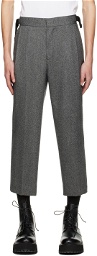 Solid Homme Gray Belted Cropped Trousers
