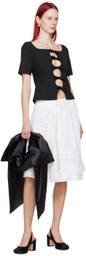 Sandy Liang White Calico Midi Skirt