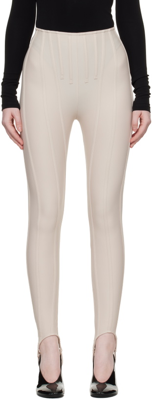 Photo: Mugler Beige Corseted Leggings