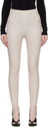 Mugler Beige Corseted Leggings