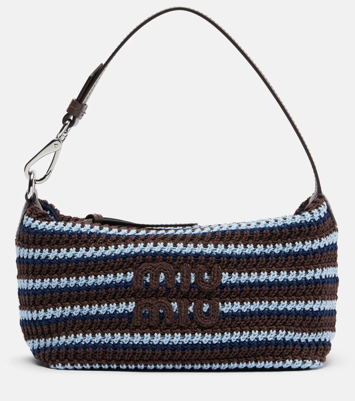 Miu Miu Striped crochet shoulder bag