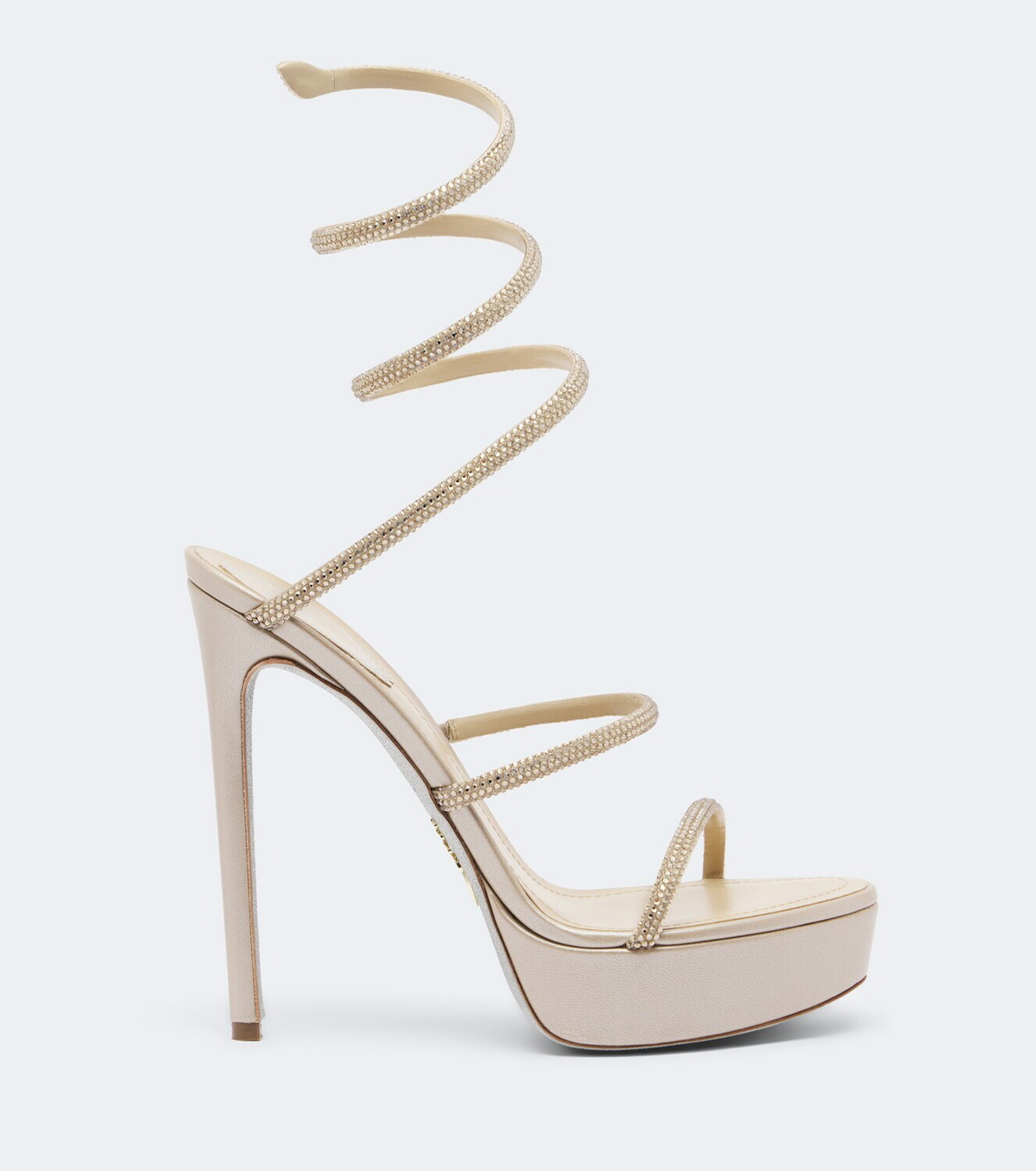 Rene Caovilla Cleo embellished satin platform sandals