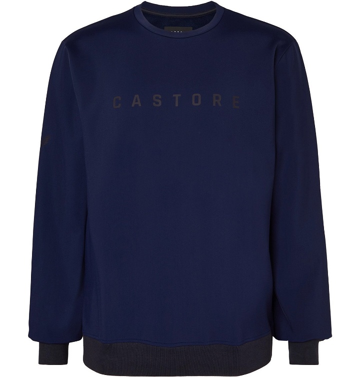 Photo: CASTORE - Ribiero Logo-Print Fleece-Back Stretch-Jersey Sweatshirt - Blue