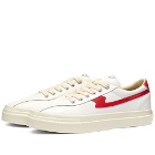 Stepney Workers Club Men's Dellow S-Strike Leather Sneakers in White/Red