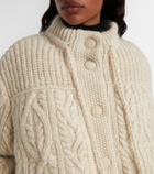 Moncler Grenoble Melgven wool and mohair-blend down cardigan