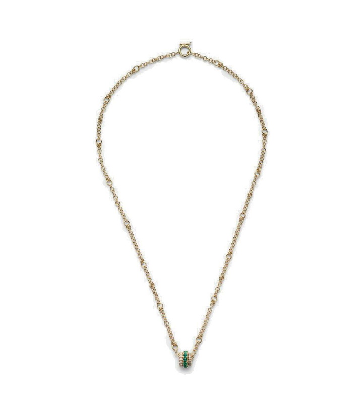 Photo: Spinelli Kilcollin Gravity 18kt gold chain necklace with diamond and emerald