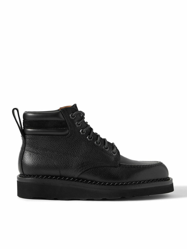 Photo: Yuketen - Suede-Trimmed Full-Grain Leather Boots - Black
